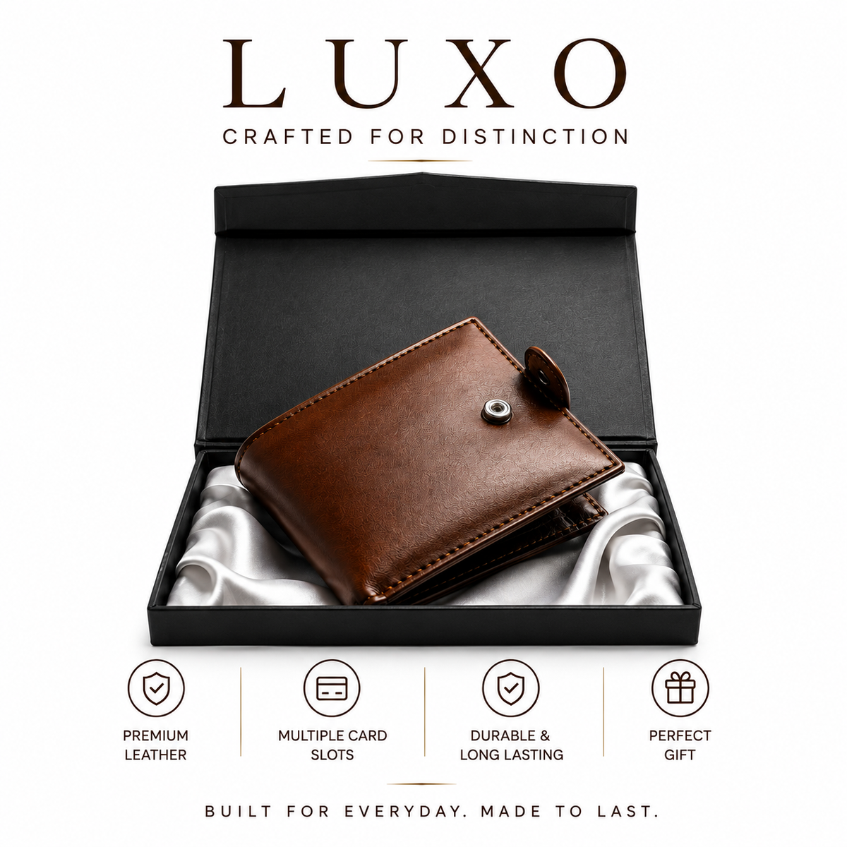 Lx-104 Premium Leather Wallet With Customize Name & Number
