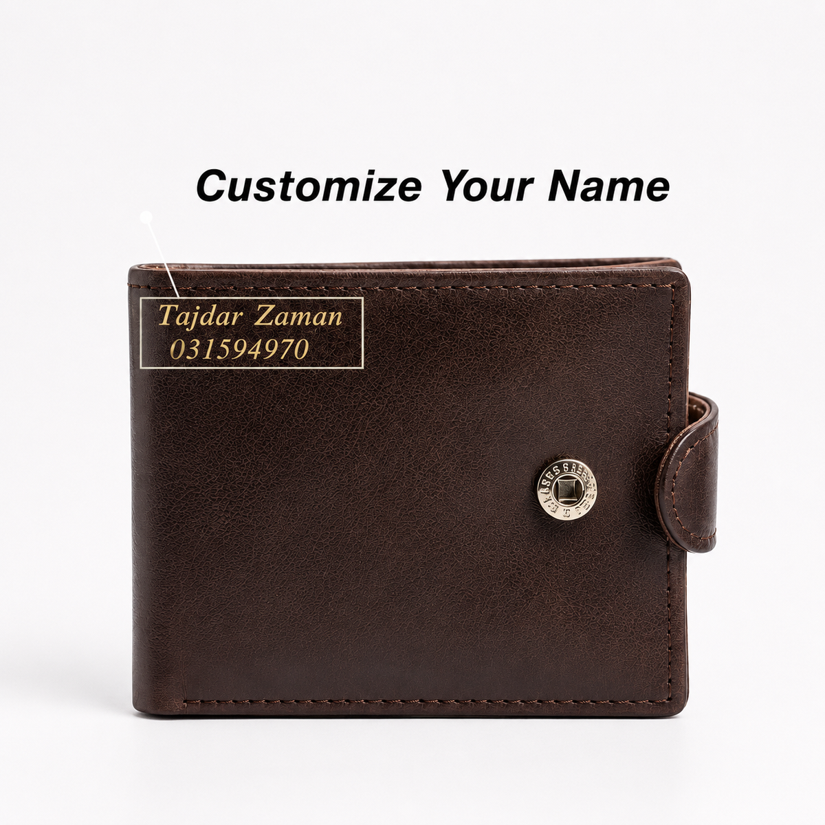 Lx-104 Premium Leather Wallet With Customize Name & Number